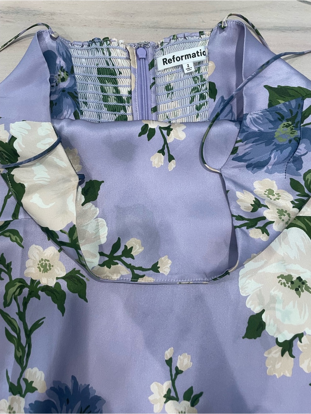 Reformation Lilac Floral Frankie Slip Maxi Dress - Picture 8 of 15